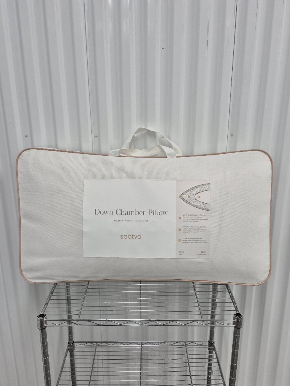 Saatva Down Chamber Pillow King Loft High 20" X 36" New Without Tags With Case